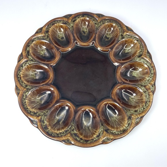 Vintage Deviled Egg Ceramic Serving Plate - Picture 2 of 7